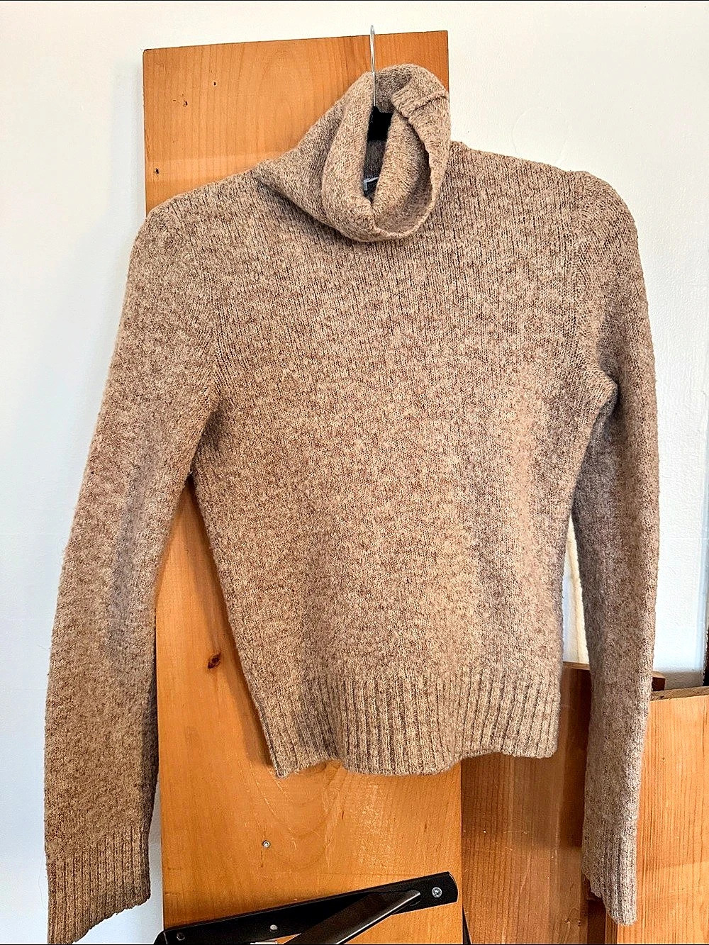 KOOKAI Cowl Neck Sweater in Brown Size 2 Like New Wool Blend